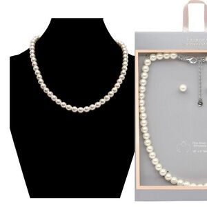 Pearl Necklace and Earring Set
